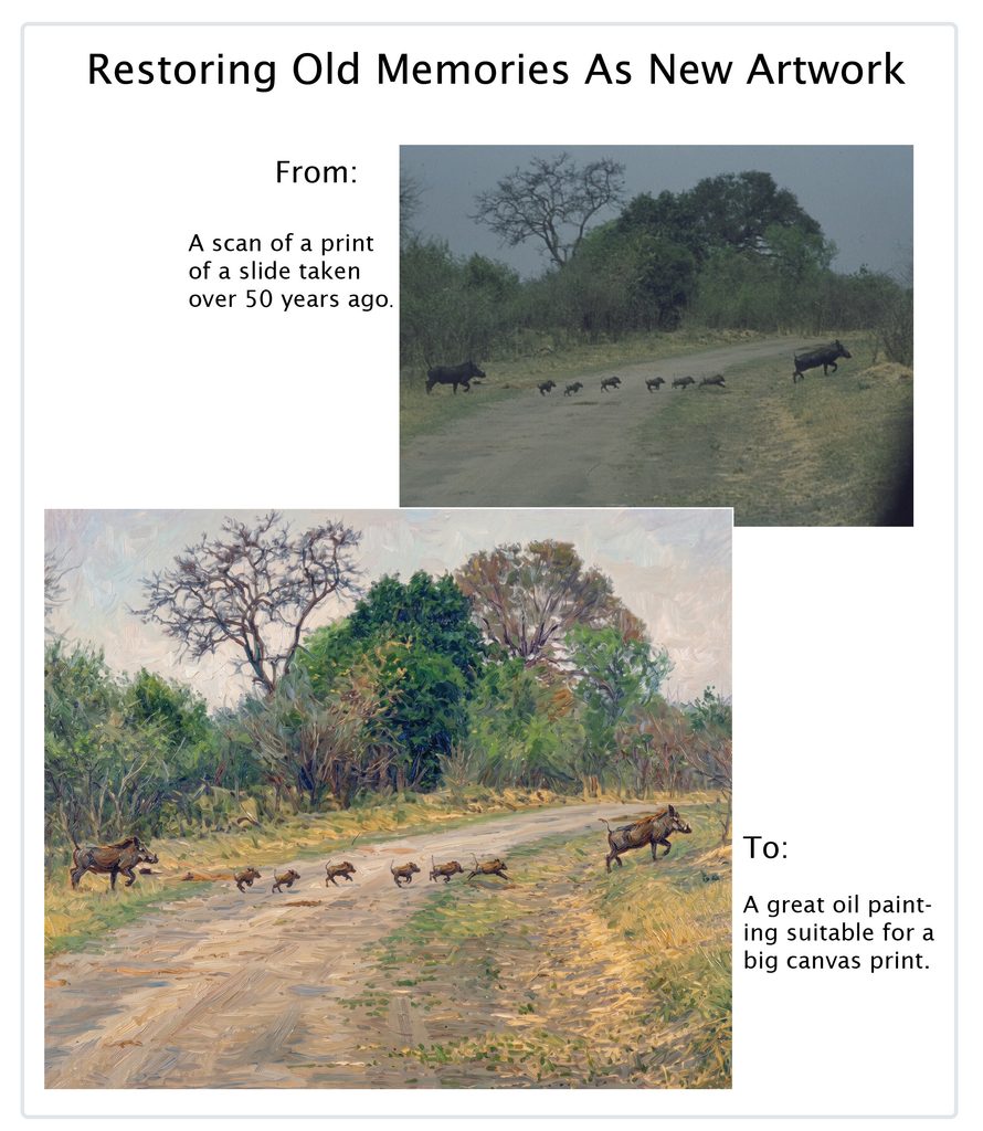 Animal portrait safari impressionistic art work